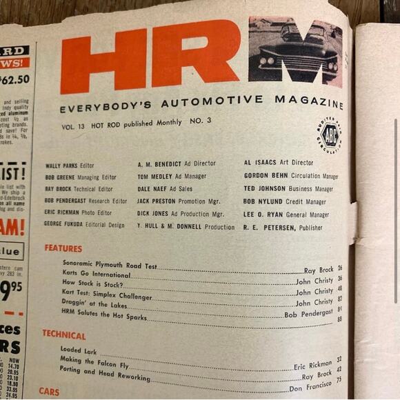 BUNDLE LOT Four (4) Hot Rod Magazines Oct 1958 May 1959 March 1960 June 1960 - Picture 8 of 14